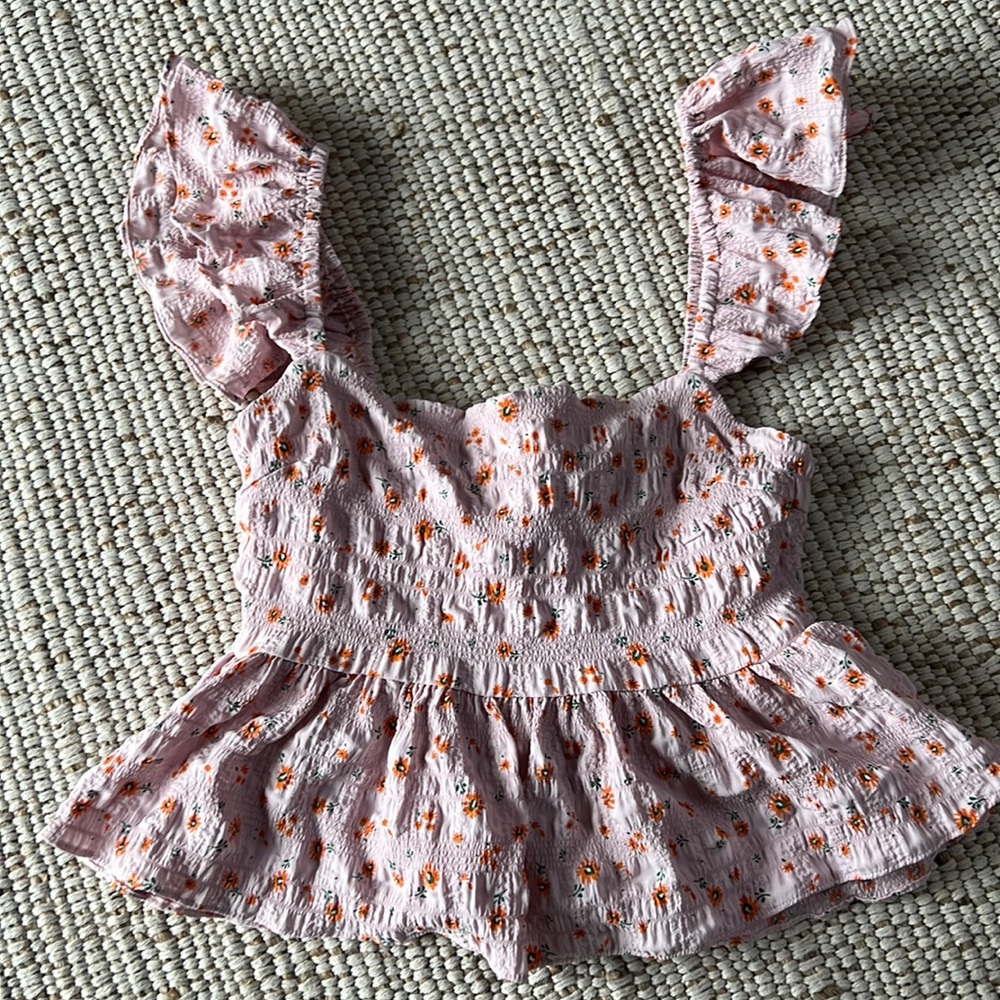 Floral Rouched Peplum top